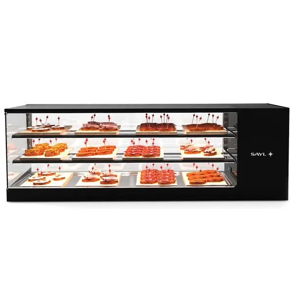Tapasvitrine | LOGIC | Zwart | +2°C/+6°C | Statisch | 3 Niveaus | 1320x380x460(h)mm