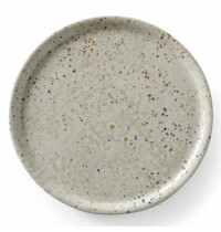 HENDI Pizza-/Pannenkoekenborden | DROPS | Porselein | Lichtgrijs | 6 Stuks | Ø330x18(h)mm 