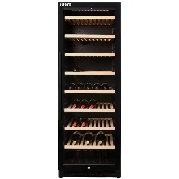 Wijnkoelkast | 388L (163x 75cl) | Zwart | 1 Zone | +5°C/+20°C | Geforceerd | 595x710x1720(h)mm