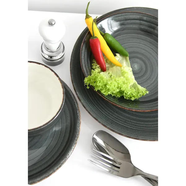 Borden | ENT ANTRACIET | Porselein | Antraciet | 12 Stuks | Ø150mm