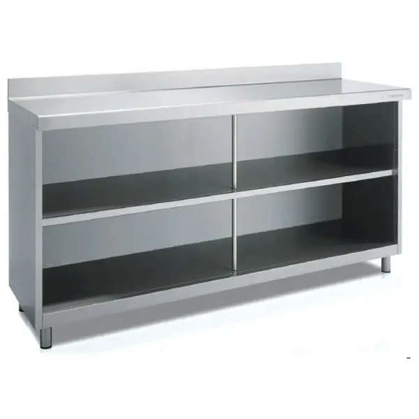 Werkbank | 600 RANGE | RVS | Open Vak | Diepte 600 | Hoogte 1040/1140 | Breedte 990-2020 | Achteropstand