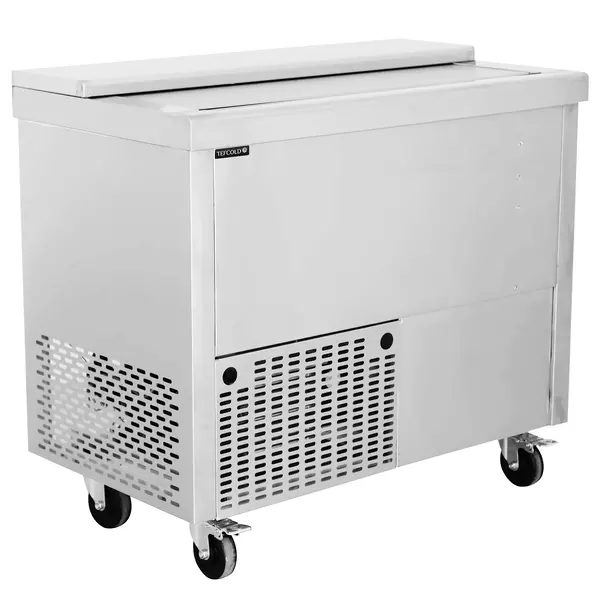 Koelkist | SERIE BHC | RVS | 270L | +2°C/+8°C | Statisch | Schuifdeksel (Dicht) + Werkblad | Wielen (Geremd) | 1005x565x930(h)mm
