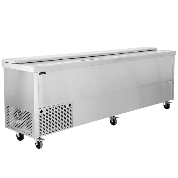 Koelkist | SERIE BHC | RVS | 790L | +2°C/+8°C | Statisch | Schuifdeksel (Dicht) + Werkblad | Wielen (Geremd) | 2505x565x930(h)mm