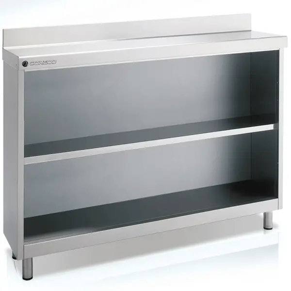 Werkbank | RVS | Open Vak | Diepte 350 | Hoogte 1040/1140 | Breedte 990-2020 | Achteropstand