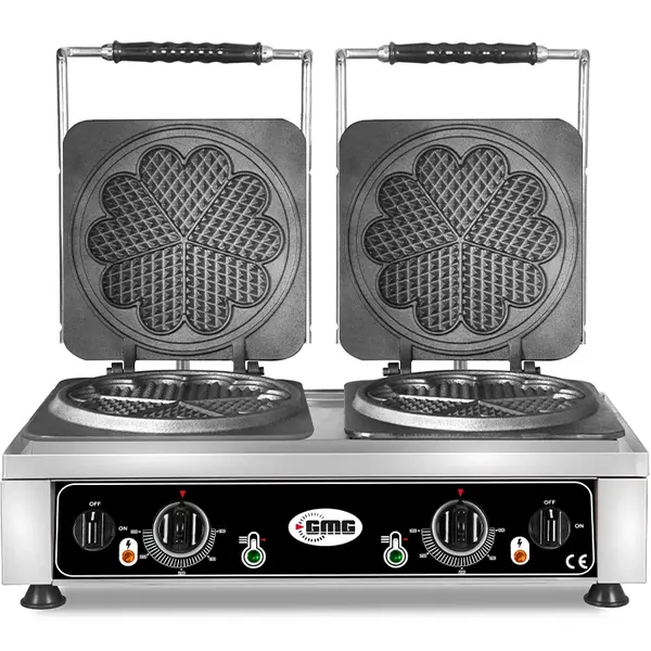 Wafelijzer | AMORE L | Dubbel | Hartvormige Wafels (Ø210mm) | 50°C/300°C | 4.4kW (2x 230V) | 600x440x320(h)mm