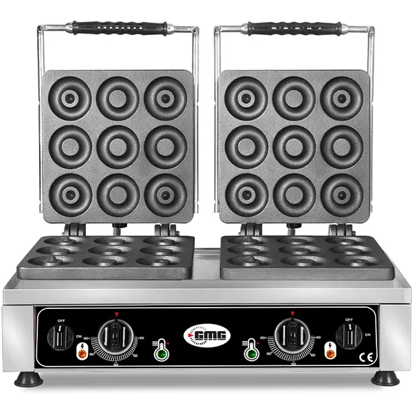 Donutijzer | DONATO | Dubbel | Mini Donuts (Ø80mm) | 50°C/300°C | 4.4kW (2x 230V) | 600x440x320(h)mm