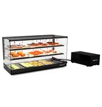 SAYL Tapasvitrine | LOGIC | Zwart | 4x 1/3 GN | +2°C/+6°C | Statisch | 3 Niveaus | Losse Koelunit (Inbouw) | 840x395x465(h)mm