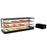 SAYL Tapasvitrine | LOGIC | Zwart | 6x 1/3 GN | +2°C/+6°C | Statisch | 3 Niveaus | Losse Koelunit (Inbouw) | 1190x395x465(h)mm