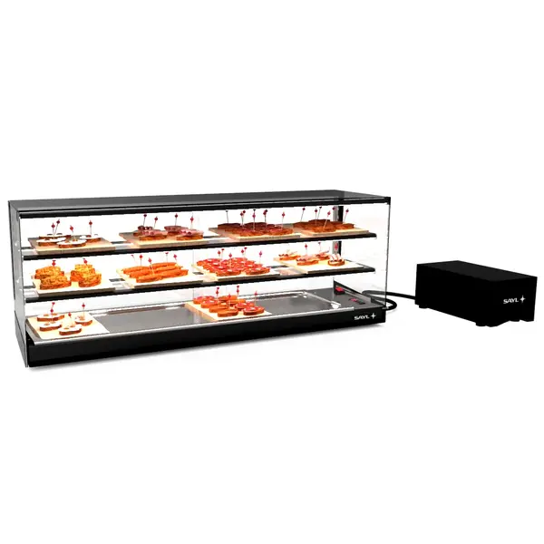 Tapasvitrine | LOGIC | Zwart | +2°C/+6°C | Statisch | 3 Niveaus | Losse Koelunit (Inbouw) | 1190x395x460(h)mm