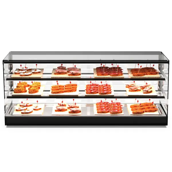Tapasvitrine | LOGIC | Zwart | +2°C/+6°C | Statisch | 3 Niveaus | Losse Koelunit (Inbouw) | 1190x395x460(h)mm
