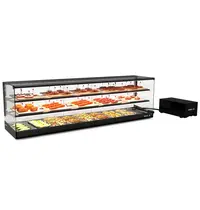 SAYL Tapasvitrine | LOGIC | Zwart | 8x 1/3 GN | +2°C/+6°C | Statisch | 3 Niveaus | Losse Koelunit (Inbouw) | 1540x395x460(h)mm