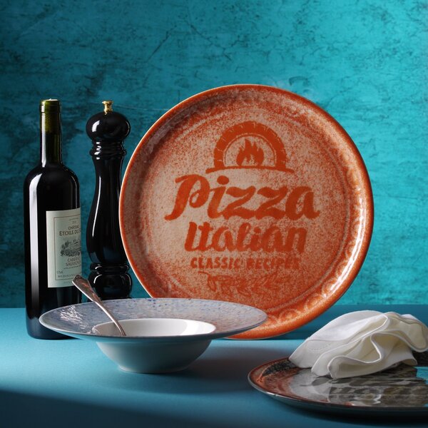 Pizza-/Pannenkoekenborden | RECIPE | Porselein | Baksteenrood | 6 Stuks | Ø330x18(h)mm