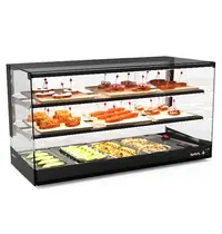 SAYL Tapasvitrine | LOGIC | Zwart | 4x 1/3 GN | +2°C/+6°C | Statisch | 3 Niveaus | Externe Koeling (Excl.) | 840x395x465(h)mm 