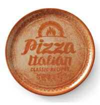 HENDI Pizza-/Pannenkoekenborden | RECIPE | Porselein | Baksteenrood | 6 Stuks | Ø330x18(h)mm 