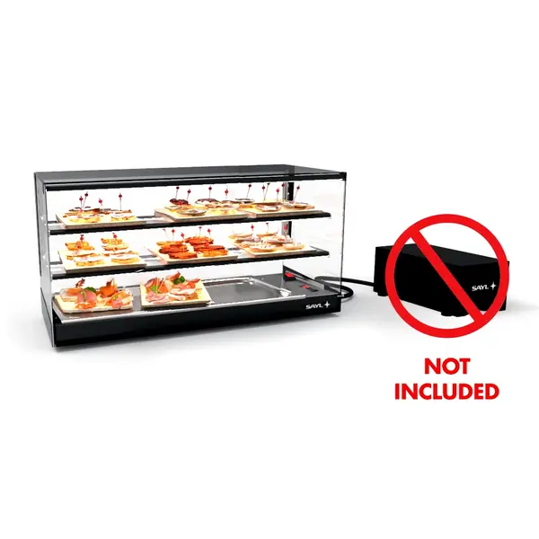 Tapasvitrine | LOGIC | Zwart | +2°C/+6°C | Statisch | 3 Niveaus | Externe Koeling (Excl.) | 840x395x465(h)mm