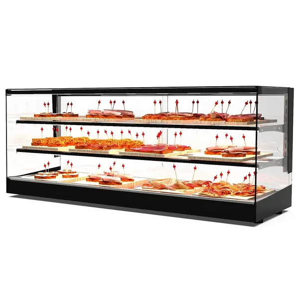Tapasvitrine | LOGIC | Zwart | +2°C/+6°C | Statisch | 3 Niveaus | Externe Koeling (Excl.) | 1190x395x465(h)mm