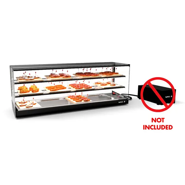 Tapasvitrine | LOGIC | Zwart | +2°C/+6°C | Statisch | 3 Niveaus | Externe Koeling (Excl.) | 1190x395x465(h)mm