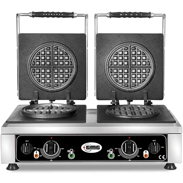 Wafelijzer | AMERICAN | Dubbel | Ronde Wafels (Ø160mm) | 50°C/300°C | 4.4kW (2x 230V) | 600x440x320(h)mm