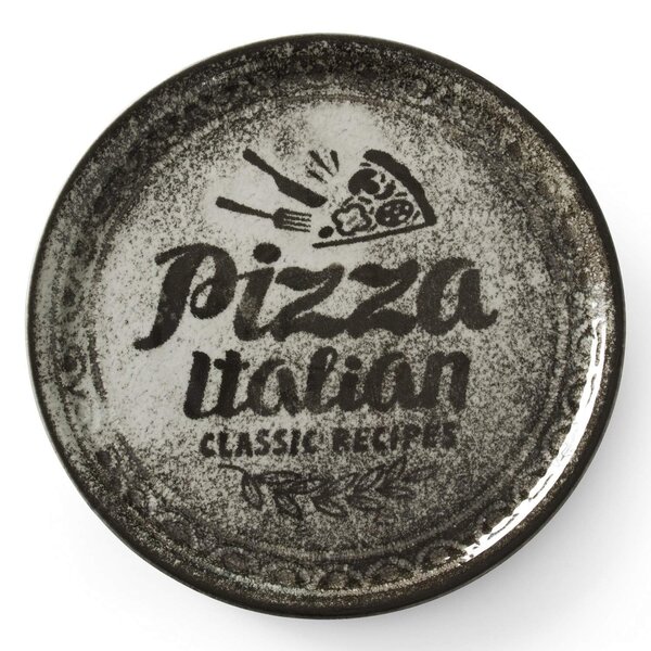 Pizza-/Pannenkoekenborden | RECIPE | Porselein | Zwart | 6 Stuks | Ø330x18(h)mm