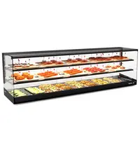 SAYL Tapasvitrine | LOGIC | Zwart | 8x 1/3 GN | +2°C/+6°C | Statisch | 3 Niveaus | Externe Koeling (Excl.) | 1540x395x465(h)mm