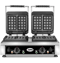 GMG Wafelijzer | BRUXELLES | Dubbel | Brusselse Wafels (102x165x26mm) | 50°C/300°C | 4.4kW (2x 230V) | 600x440x320(h)mm