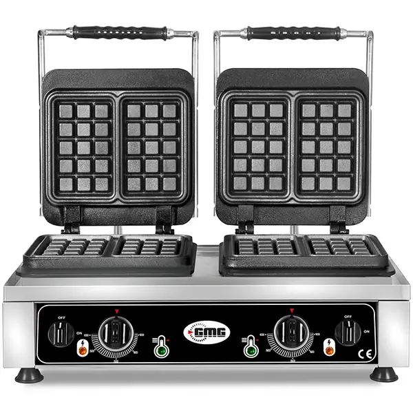 Wafelijzer | BRUXELLES | Dubbel | Brusselse Wafels (102x165x26mm) | 50°C/300°C | 4.4kW (2x 230V) | 600x440x320(h)mm
