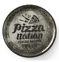 HENDI Pizza-/Pannenkoekenborden | RECIPE | Porselein | Zwart | 6 Stuks | Ø310x17(h)mm