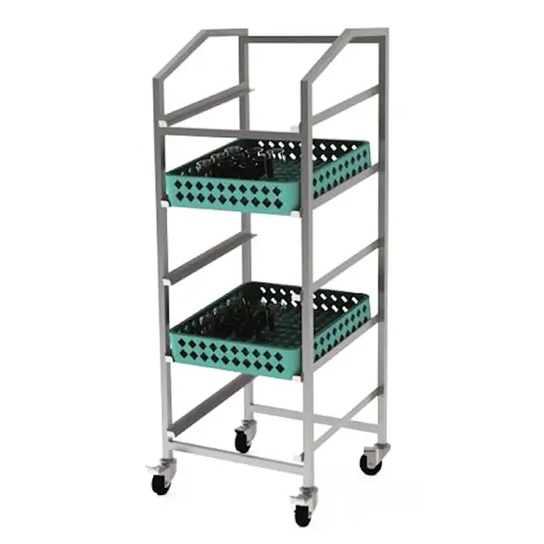 Vaatwaskorvenwagen | RVS | 5 Niveaus (500x500) | Wielen (Geremd) | 550x510x1520(h)mm
