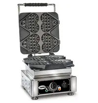 GMG Wafelijzer | TIAMO | Enkel | Hartvormige Wafels (132x125x24mm) | 50°C/300°C | 2.2kW (230V) | Verwisselbare Wafelvorm | 300x440x320(h)mm