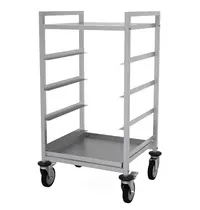 CombiSteel Vaatwaskorvenwagen | RVS | 4 Niveaus (500x500) + Bovenblad | Wielen (Geremd) | 555x500x1060(h)mm