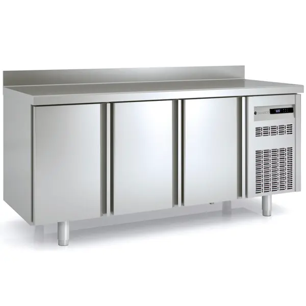 Koelwerkbank | 700 RANGE | 399L | 3 Deuren (1/1 GN) | -2°C/+8°C | Statisch + Ventilator | Temperatuuralarm | Achteropstand | 1795x700x850/950(h)mm