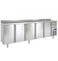 Coreco Koelwerkbank | 700 RANGE | 686L | 5 Deuren (1/1 GN) | -2°C/+8°C | Geforceerd | Temperatuuralarm | Achteropstand | 2695x700x850/950(h)mm