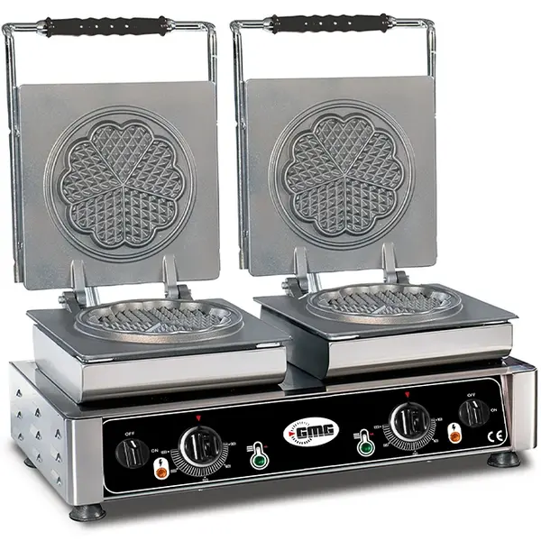Wafelijzer | AMORE S | Dubbel | Hartvormige Wafels (Ø170mm) | 50°C/300°C | 4.4kW (2x 230V) | Verwisselbare Wafelvorm | 600x440x320(h)mm