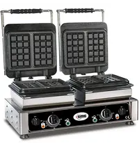 GMG Wafelijzer | BRUXELLES | Dubbel | Brusselse Wafels (102x164x26mm) | 50°C/300°C | 4.4kW (2x 230V) | Verwisselbare Wafelvorm | 600x440x320(h)mm
