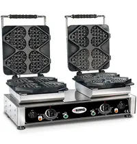 GMG Wafelijzer | TIAMO | Dubbel | Hartvormige Wafels (132x125x24mm) | 50°C/300°C | 4.4kW (2x 230V) | Verwisselbare Wafelvorm | 700x440x320(h)mm