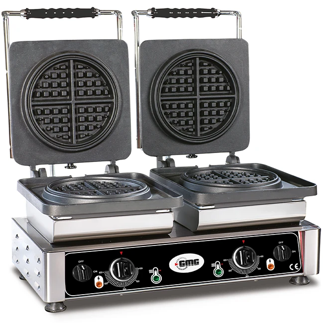 Cloer 189 Wafelijzer voor hartwafels, dubbele anti-aanbaklaag, 930 W, Wafelkaliber 16 cm, zware bakplaten, optisch en akoestisch gereed bericht, Mat roestvrijstalen behuizing