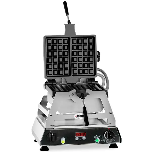 Wafelijzer | RONDO | Enkel | Belgische Wafels (108x174x14mm) | 50°C/300°C | 1.8kW (230V) | Draaibaar | Verwisselbare Wafelvorm | Timer | 490x400x450(h)mm