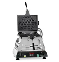GMG Wafelijzer | RONDO | Enkel | Bubble Wafels | 50°C/300°C | 1.8kW (230V) | Draaibaar | Verwisselbare Wafelvorm | Timer | 490x400x450(h)mm