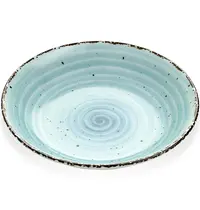 Gural Diepe Borden | ENT BLAUW | Porselein | Pastelblauw | 12 Stuks | Ø200x40(h)mm