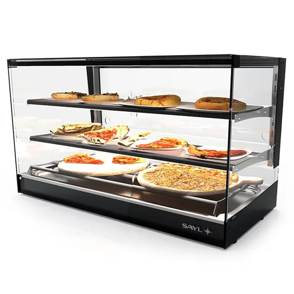 Verwarmde Tapasvitrine | LOGIC | Zwart | 60°C/70°C | Statisch | 3 Niveaus | 0.72kW (230V) | 840x395x460(h)mm