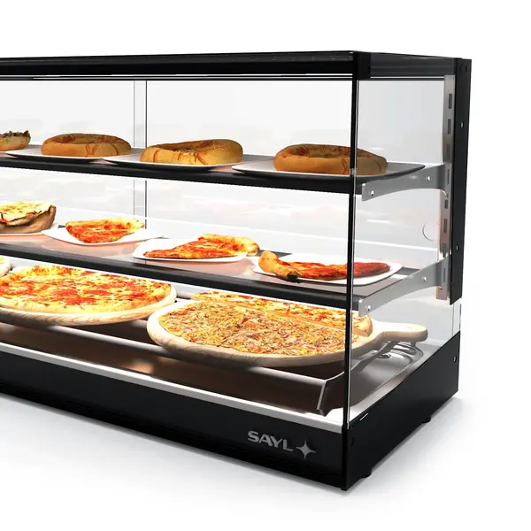 Verwarmde Tapasvitrine | LOGIC | Zwart | 60°C/70°C | Statisch | 3 Niveaus | 0.72kW (230V) | 840x395x460(h)mm