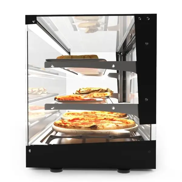 Verwarmde Tapasvitrine | LOGIC | Zwart | 60°C/70°C | Statisch | 3 Niveaus | 0.72kW (230V) | 840x395x460(h)mm