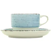 Gural Kopjes | ENT BLAUW | Porselein | Pastelblauw | 17cl | Incl. Schotels | 12 Stuks | Ø80x75(h)mm