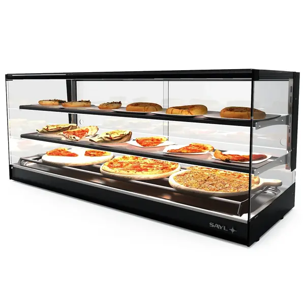 Verwarmde Tapasvitrine | LOGIC | Zwart | 60°C/70°C | Statisch | 3 Niveaus | 1.04kW (230V) | 1190x395x460(h)mm