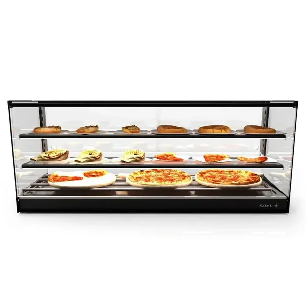Verwarmde Tapasvitrine | LOGIC | Zwart | 60°C/70°C | Statisch | 3 Niveaus | 1.04kW (230V) | 1190x395x460(h)mm