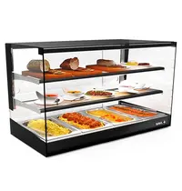SAYL Verwarmde Tapasvitrine | LOGIC | Zwart | 4x 1/3 GN | ≤80°C | Bain-Marie | 3 Niveaus | 0.72kW (230V) | 840x395x460(h)mm 