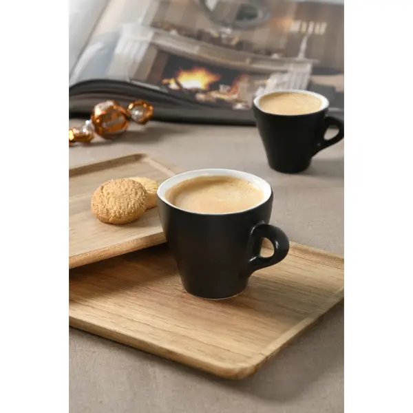 Cappuccinokopjes | AROMA MATT | Porselein | Mat Zwart | 26cl | 6 Stuks | Ø90x90(h)mm