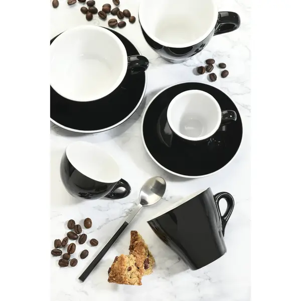 Espressokopjes | AROMA | Porselein | Zwart | 8cl | 6 Stuks | Ø70x45(h)mm