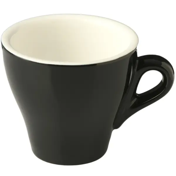 Koffiekopjes | AROMA | Porselein | Zwart | 16cl | 6 Stuks | Ø80x75(h)mm