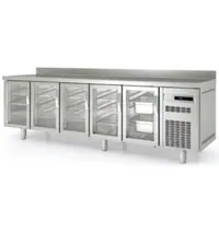 Coreco Koelwerkbank | 700 RANGE | 686L | 5 Glasdeuren (1/1 GN) | -2°C/+8°C | Statisch + Ventilator | Temperatuuralarm | Achteropstand | 2695x700x850/950(h)mm
